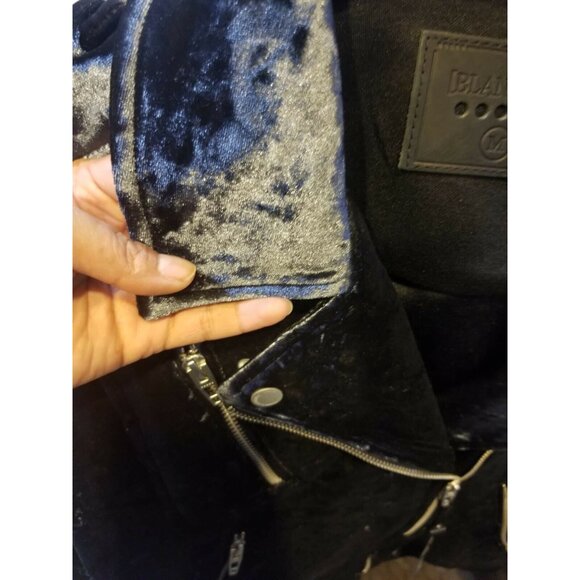 ❤️BLANKNYC Gray Velvet Moto Jacket Women's S Biker Shinny Side Zip Biker Party❤️ - Picture 6 of 8